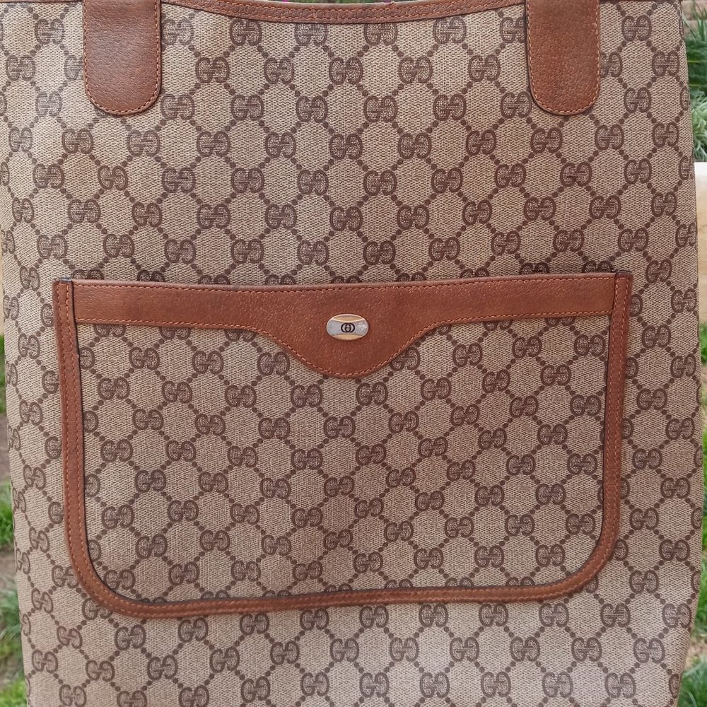 SALE! Vintage Gucci Sherry Line Guccissima Monogram Leather Tote Shoulder Bag - Picture 10 of 16